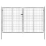 Vidaxl porte de jardin acier galvanis� 306x200 cm argent�