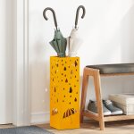 Vidaxl porte - parapluies jaune moutarde m�tal compact d�coratif
