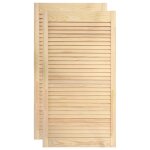 Vidaxl portes � persiennes 2 pcs bois de pin massif 99, 3x39, 4 cm