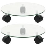 Vidaxl porte - plantes roulant 2 pcs verre trempé 28 cm rond Vidaxl porte - plantes roulant 2 pcs verre trempé 28 cm rond