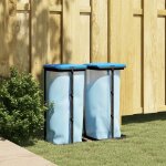 Vidaxl porte - sacs poubelles 2 pcs noir et bleu 60 l pp