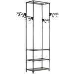 Vidaxl porte - vtements acier et tissu non - tiss 55 x 28, 5 x 175cm noir