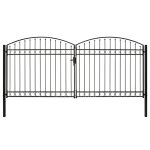 Vidaxl portillon double porte avec dessus arqu acier 400x200 cm noir