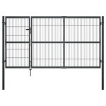 Vidaxl portillon avec poteaux acier 350 x 140 cm anthracite Vidaxl portillon avec poteaux acier 350 x 140 cm anthracite