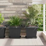 Vidaxl pot de fleurs carr� 6 pcs noir 33 x 33 x 26 cm plastique