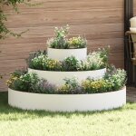 Vidaxl pot en m�tal acier / blanc acier recouvert de poudre grand simple