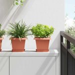 Vidaxl pots de plantes 24 pcs rouge brique 20 x 20 x 16 cm plastique