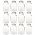 Vidaxl pots en verre avec serrure 12 pcs 3 l
