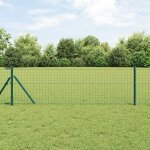 Vidaxl poteaux de cl�ture 7 pcs vert Ø32 mm 100 cm acier galvanis�