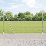 Vidaxl poteaux de clture avec plaques de base 13 pcs Ø32mm 83, 5cm acier galvanis
