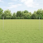 Vidaxl poteaux de grillage 11 pcs u - channel 80 cm acier galvanis, vidaxl grillage de terrain 0, 8x25 ...