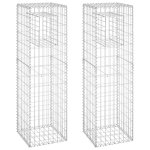 Vidaxl poteaux a panier de gabion 2 pcs 40x40x140 cm fer