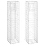 Vidaxl poteaux a panier de gabion 2 pcs 40x40x180 cm fer