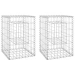 Vidaxl poteaux a panier de gabion 2 pcs 40x40x60 cm fer