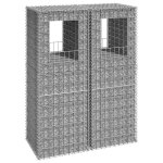 Vidaxl poteaux a panier de gabion 2 pcs 50x50x140 cm fer