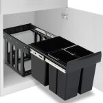 Armoire de cuisine poubelle pull - out avec soft - close & tri - systme recyclage 48 l