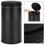 Vidaxl poubelle a capteur automatique 60 l acier au carbone noir