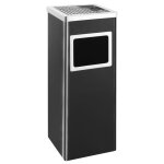 Vidaxl poubelle a cendrier d'htel 36 l acier noir