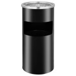 Vidaxl poubelle  cendrier murale acier 26 l noir