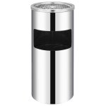 Vidaxl poubelle  cendrier murale acier inoxydable 26 l