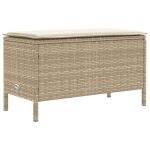 Vidaxl pouf de jardin beige et cr�me 80 x 38 x 42 cm rotin pe