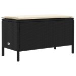 Vidaxl pouf de jardin noir et cr�me 80 x 38 x 45 cm rotin pe
