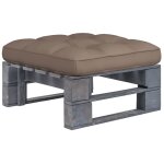 Vidaxl pouf palette de jardin bois de pin imprgn de gris