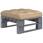 Vidaxl pouf palette de jardin bois de pin imprgn de gris