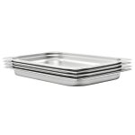 Vidaxl rcipients gastronorm 4 pcs gn 1 / 1 40 mm acier inoxydable