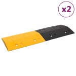Vidaxl ralentisseurs 2 pcs jaune et noir 97x32, 5x4 cm caoutchouc