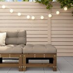 Vidaxl repose - pied de jardin et coussin marron miel bois de pin massif