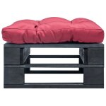 Vidaxl repose - pied palette de jardin avec coussin rouge noir bois