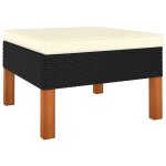 Vidaxl repose - pied rsine tresse et bois d'eucalyptus massif