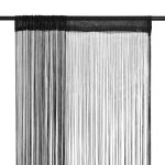 Vidaxl rideau en fils 2 pcs 100 x 250 cm noir