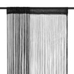 Vidaxl rideau en fils 2 pcs 140 x 250 cm noir