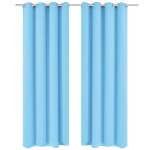 Vidaxl rideau avec �illets m�talliques 2 pcs 135 x 175 cm turquoise