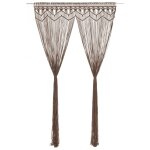 Vidaxl rideau en macram� taupe 140x240 cm coton