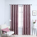 Vidaxl rideaux occultants avec anneaux 2 pcs velours rose 140x225 cm
