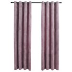 Vidaxl rideaux occultants avec anneaux 2 pcs velours rose 140x245 cm