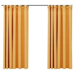 Vidaxl rideaux occultants aspect lin et crochets 2 pcs jaune 140x175cm Vidaxl rideaux occultants aspect lin et crochets 2 pcs jaune 140x175cm