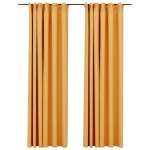 Vidaxl rideaux occultants aspect lin et crochets 2 pcs jaune 140x245cm Vidaxl rideaux occultants aspect lin et crochets 2 pcs jaune 140x245cm