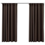 Vidaxl rideaux occultants aspect lin et crochets 2 pcs taupe 140x175cm