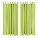 Vidaxl rideau occultant avec boucles 2 pcs 140 x 175 cm vert