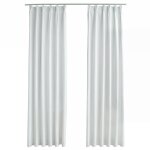 Vidaxl rideaux occultants avec crochets 2 pcs blanc cassã© 140x245 cm Vidaxl rideaux occultants avec crochets 2 pcs blanc cassã© 140x245 cm