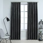 Vidaxl rideaux occultants et crochet 2pcs velours anthracite 140x175cm