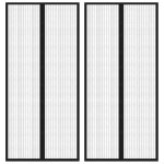 Vidaxl rideaux de porte anti - insectes 2 pcs avec aimants noir 210x90cm