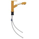 Vidaxl robinet de lavabo rtractable finition dore 157x172 mm