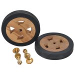 Vidaxl roues de rechange pour transat 2 pcs bois de teck solide