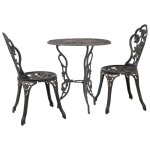 Vidaxl salon de bistro 3 pcs aluminium coulé Vidaxl salon de bistro 3 pcs aluminium coulé