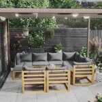 Vidaxl salon de jardin 10 pcs avec coussin bois d'acacia solide Vidaxl salon de jardin 10 pcs avec coussin bois d'acacia solide